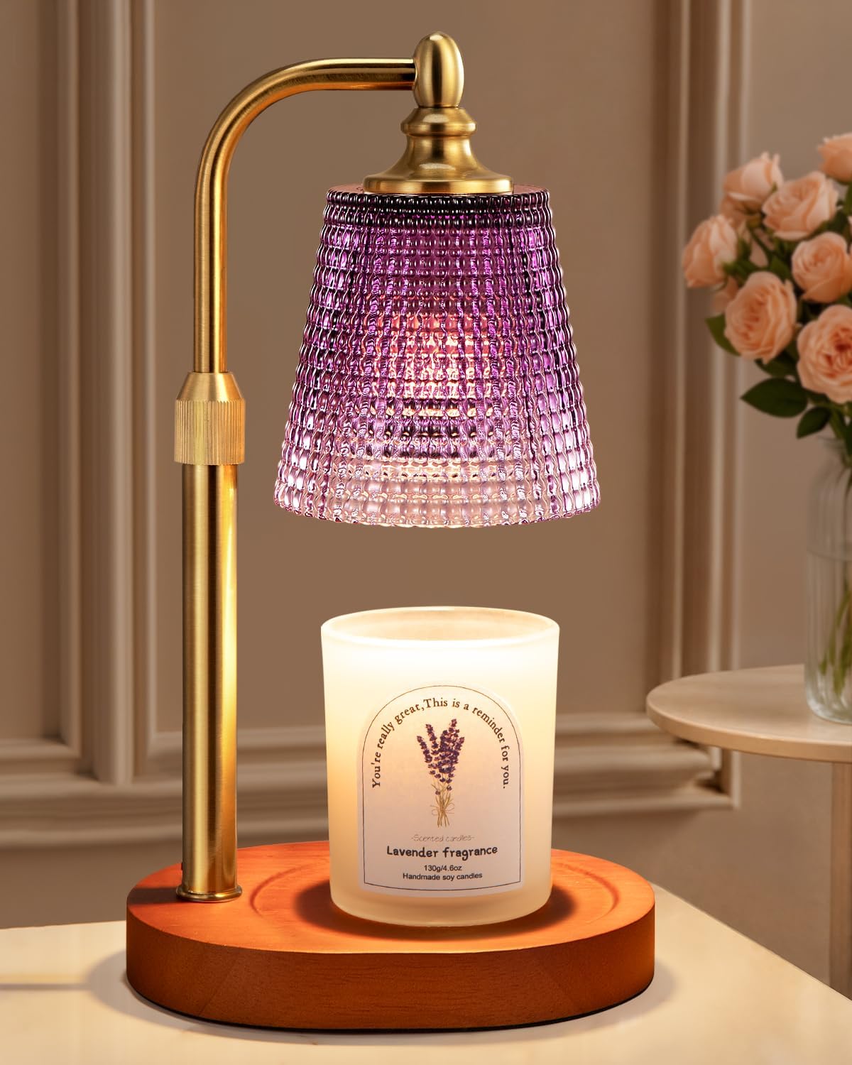 Hong-in Candle Warmer Lamp with Timer, Birthday Gifts for Women, Purple