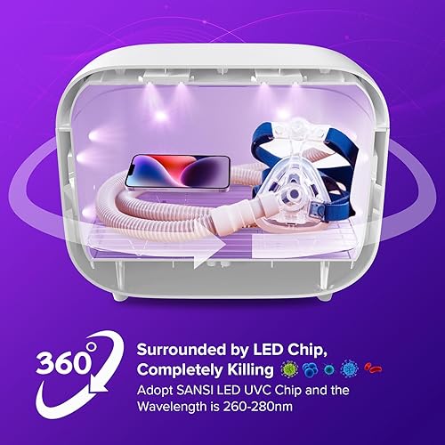 Miniatura 3 de SANSI Caja desinfectante de luz UV de 15 W con chips UVC de 360°, se desinfecta en 5 minutos, desinfectante de gran capacidad de 5.1 L para bebé y