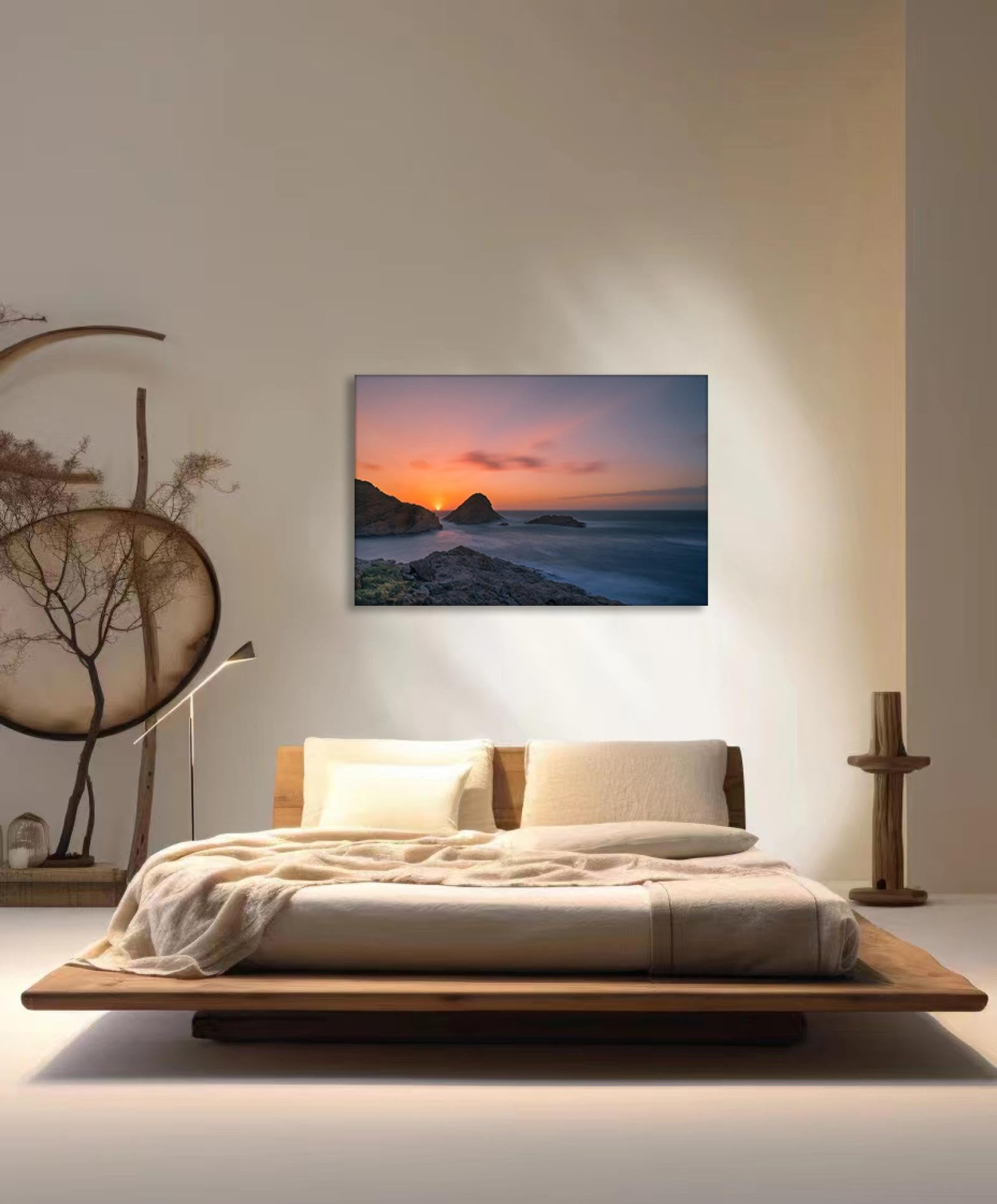 Strand sonnenuntergang bild sonnenuntergang bild auf leinwand wandbilder landschaftsbilder mit rot Leinwandbilder Sonnenaufgang am Meer Wohnzimmer Deko Kunstdrucke 80x120cm(31x47 Zoll) Innenrahmen