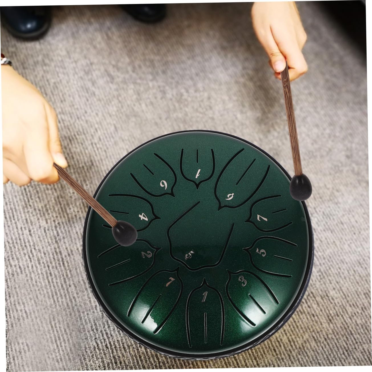 Lingua in Acciaio Note Verde Smeraldo Strumento Musicale Portatile per Principianti Adulti e Percussione per Educazione Musicale e Meditazione