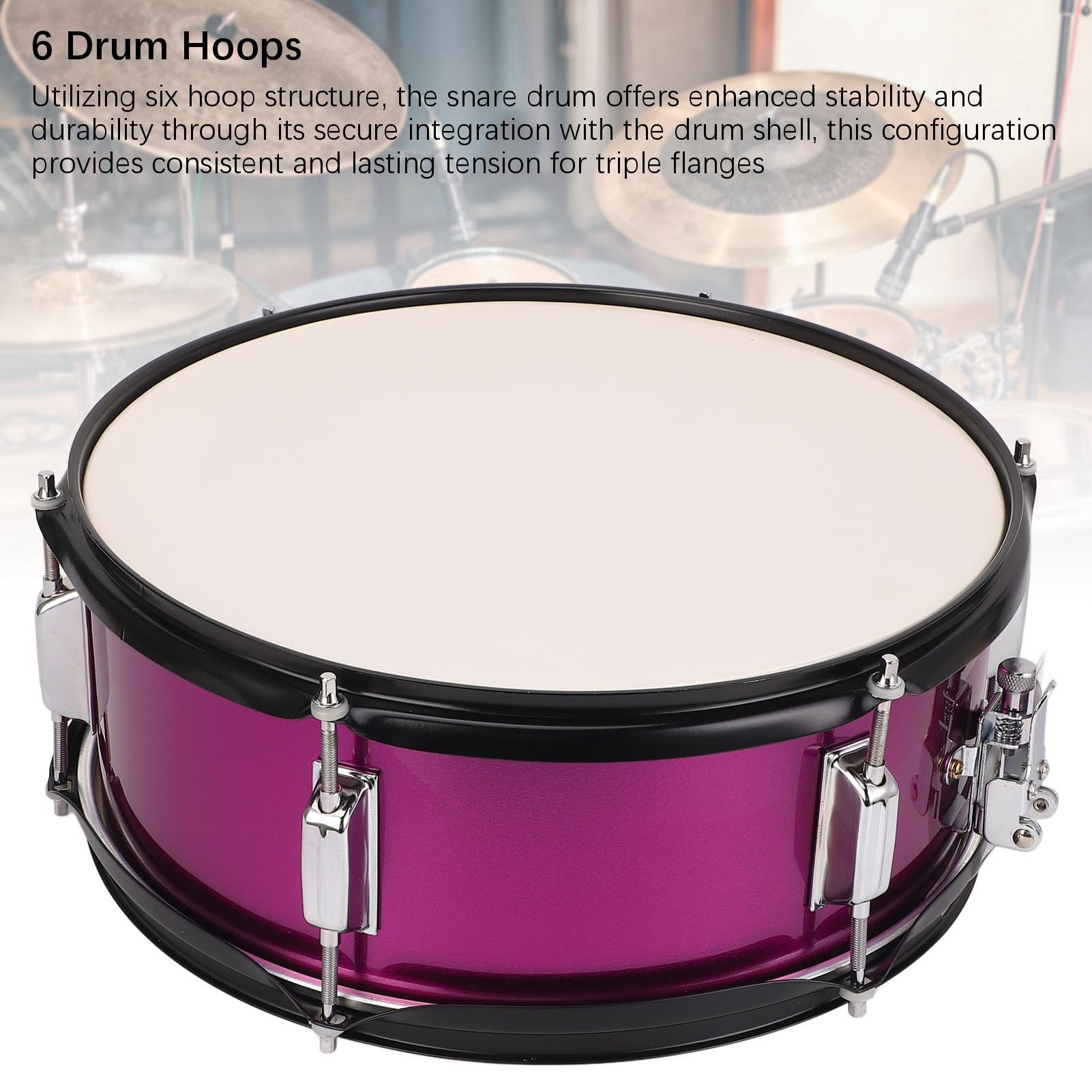 Instrumento de Percusión de Acero Inoxidable de 14x5.5 Pulgadas de Acero Inoxidable Adecuado para Bateristas de Cualquier Nivel de Habilidad