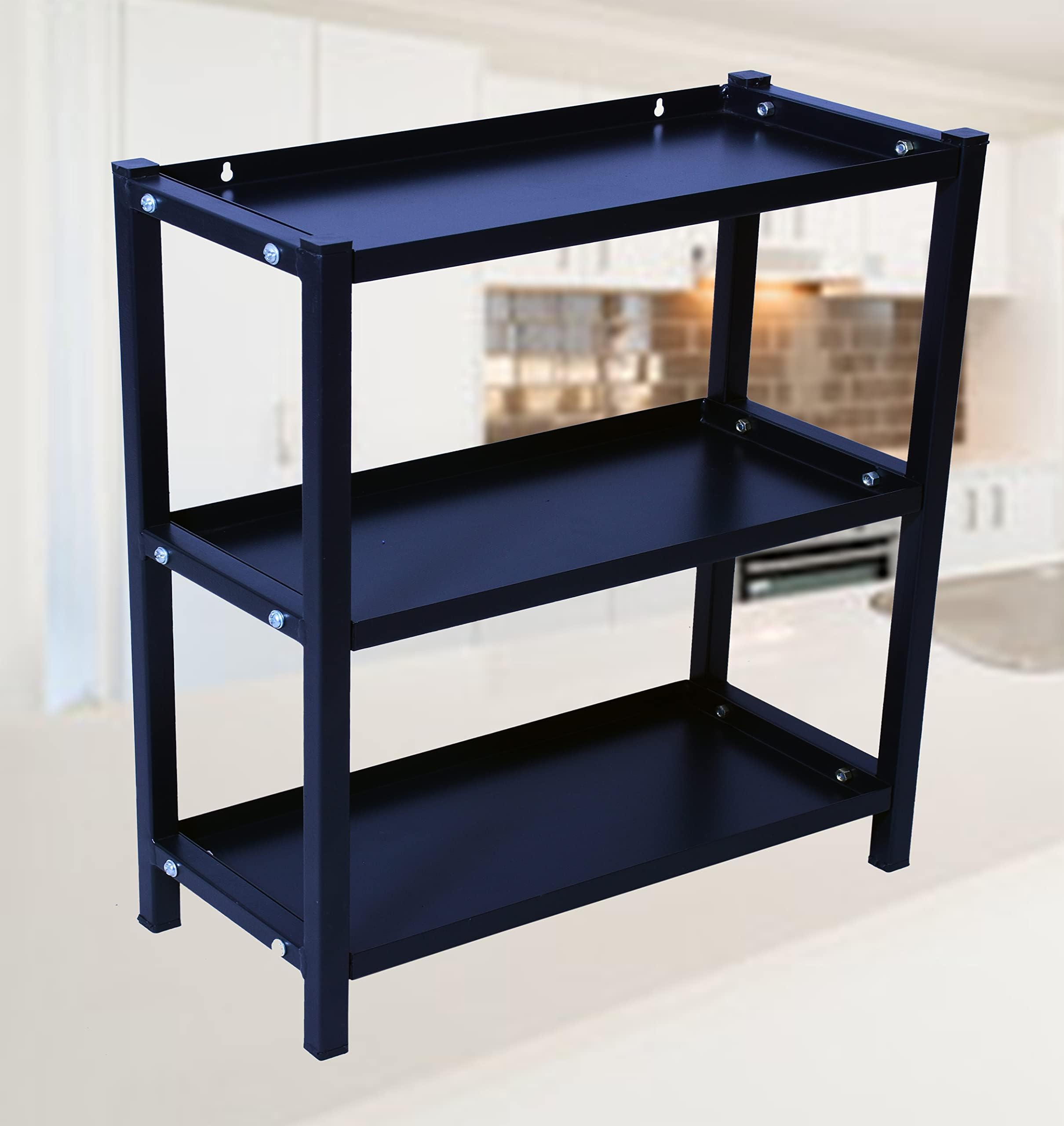 D&V Engineering 3-Tier Multipurpose Storage Rack for Kitchen Countertop, Spice Organizer Shelf, Metal Standing Shelf for Pantry, Cabinet, Bathroom, Office, Counter (3-Tier)