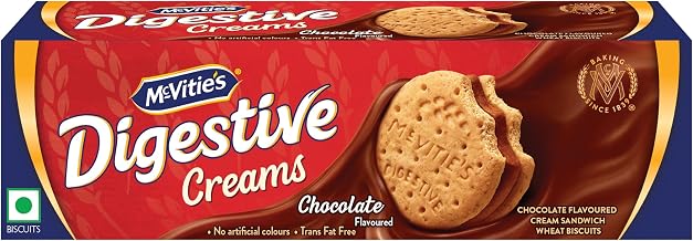 McVities Digestive Creams Chocolate Flavoured Cream Sandwich Wheat Biscuits, 100g