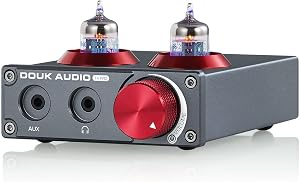 Douk Audio T4 PRO Vacuum Tube Phono Preamp, MM Turntable Preamplifier, GE5654 Hi-Fi Headphone Amp for Home Theater/Record Player/Stereo Amplifier/Active Speaker