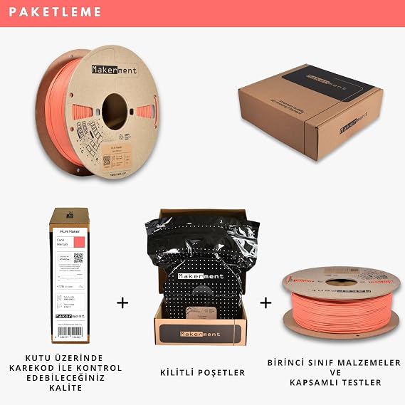PLA Maker (Canlı Mercan), 1.75mm 1kg 3D Yazıcı PLA Filamenti