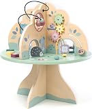 mamabrum Table d'apprentissage en Bois, Arbre Multifonctionnel avec Boucle de Moteur, Trieur Formes, Abaque, Horloge - Jouet Éducatif 12m+ pour Développement Sensoriel - 2