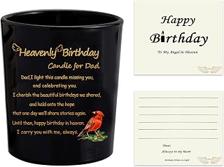 Heavenly Birthday Candle for Dad - Memorial Sympathy Candle Gift for Loss of Dad, in Heaven Birthday Remembrance Gift for Deceased Father, Missing You in Heaven Birthday Remembrance Keepsake