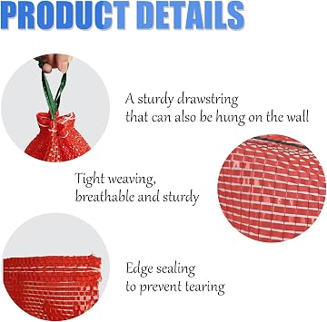 10 Pack Mesh Onion Bags with Drawstring 1118 10LB for Onions Vegetables