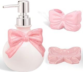 Cute Ceramic Bathroom Accessories Set 3 Pcs, Classic