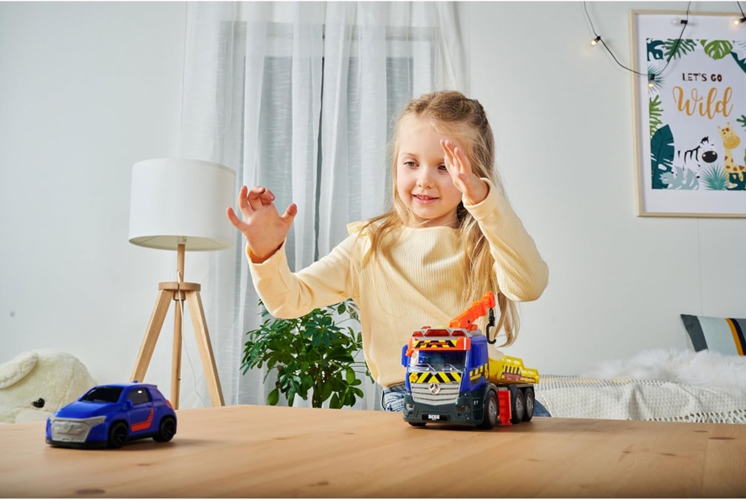 Dickie Toys Toy Truck Recovery Tow Truck with Crane, Friction Powered