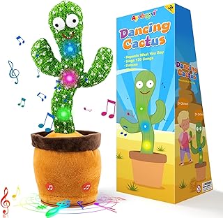 Ayeboovi Dancing Talking Cactus Baby Toy, Mimicking Recording Cactus Toy Repeats What You Say, Singing 120 Songs Toddler Toys Gifts for Birthday Pranks for Kids Autism Toys for 3 4 5 6+ Year Olds