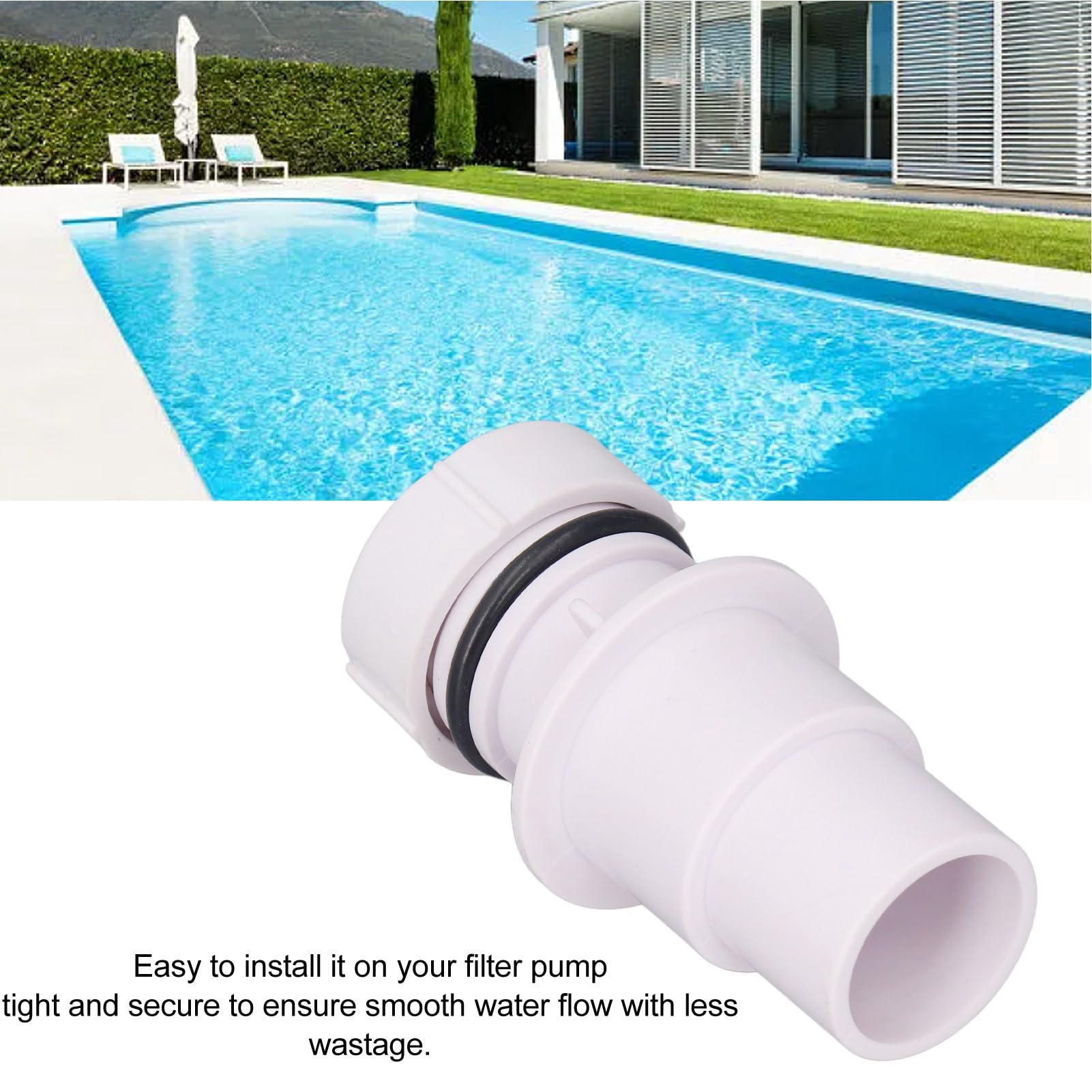 AYNEFY Pool Skim Filter Pump Adapter Efficient Plastic Pool Accessory Adapter for Filter Pumps, Improved Filtration Performance for Maintenance, AYNEFYd43i6vpgos