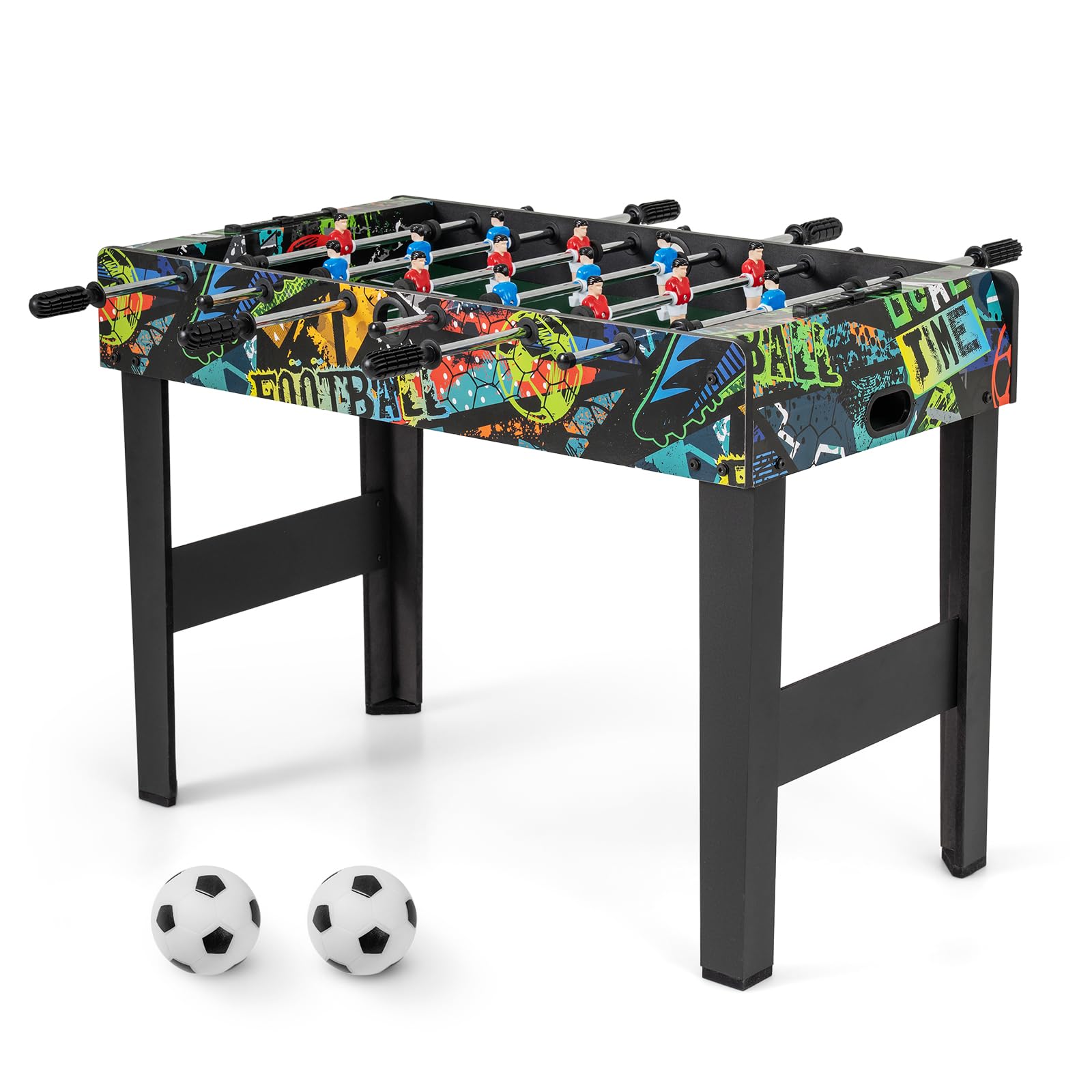 GOPLUS 2 en 1 Table Baby-Foot Enfant, Jeu de Foot avec Compteur de Score, 2 Balles, Pieds Amovibles pour Adultes et Enfants, Jeu d'Arcade de Football pour Salle de Jeux, Fêtes, 94 x 51 x 69 cm