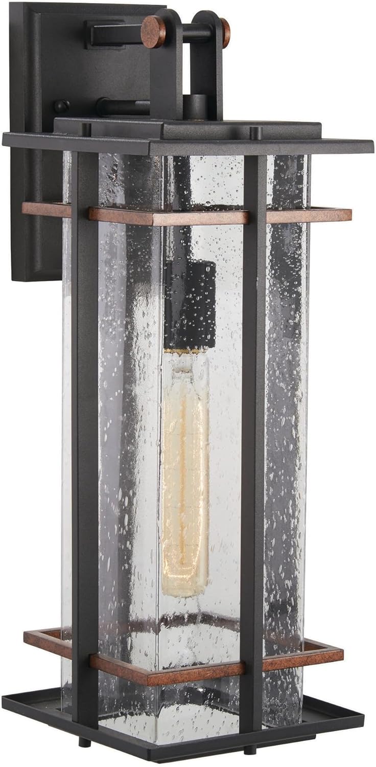 Minka San Marcos 18 1/4" High Black and Copper Outdoor Wall Light