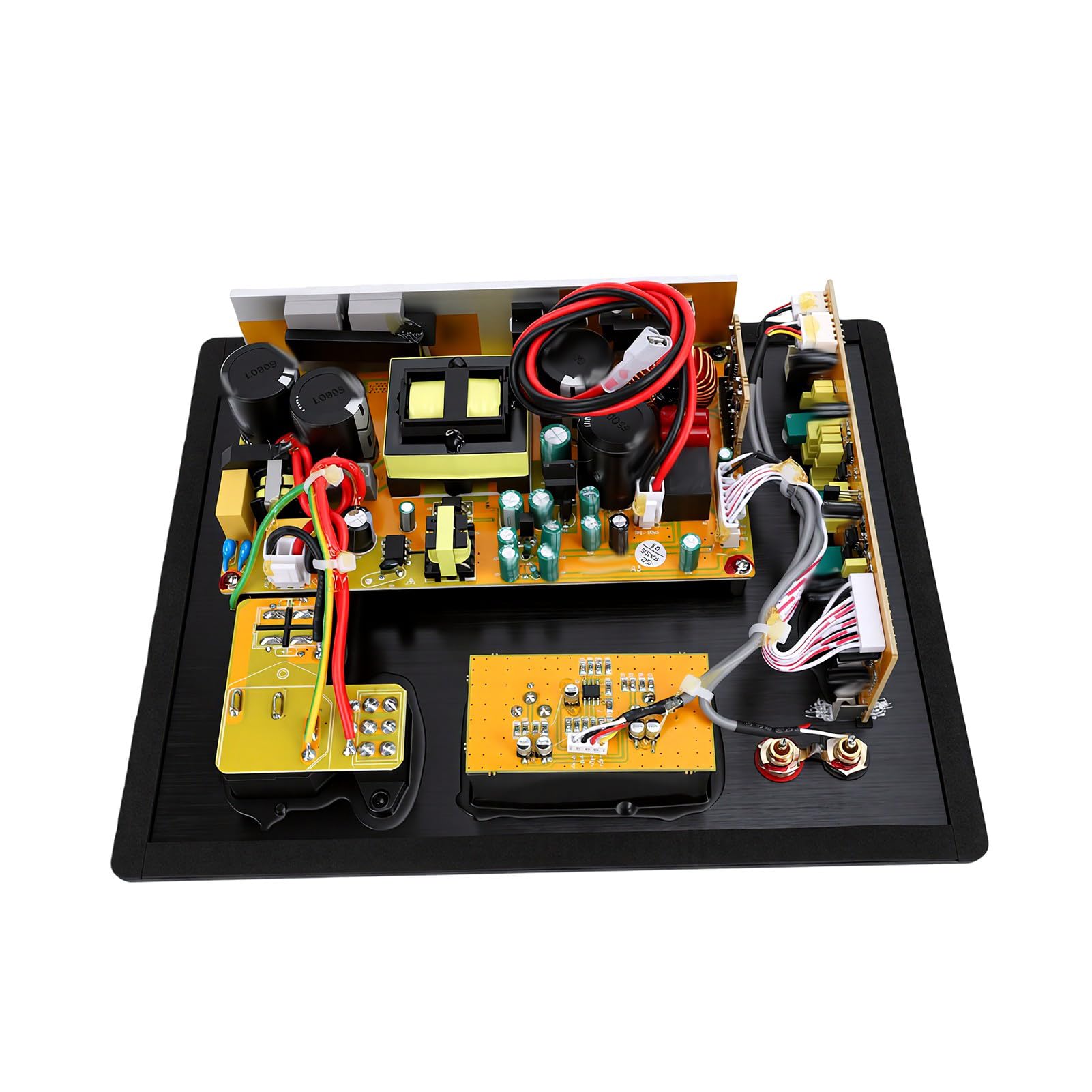 LICAEVEY Płytka Wzmacniacza Subwoofera HiFi, Metalowy moduł Wzmacniacza Mocy Klasy D 350 W RMS 400 W Max AV XLR Kontrola Fazy Wejściowej dla Kina Domowego 5.1 7.1 Użytkownicy Audio (Wtyczka UE 220 V)