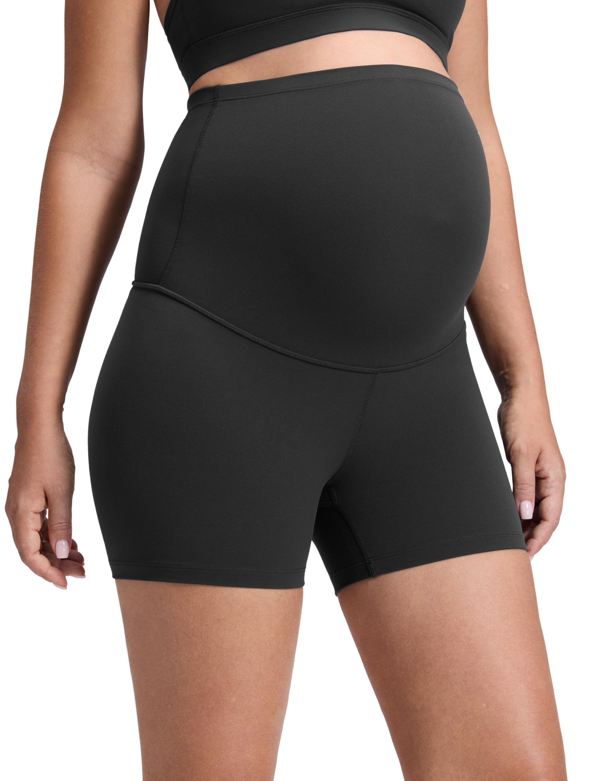 CRZ YOGA Butterluxe Maternity Biker Shorts 4" - Over The Belly Pregnancy Yoga Workout Womens Activewear Buttery Soft