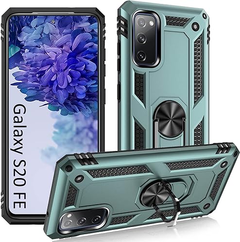 ADDIT Funda para teléfono Samsung S20 FE Funda Samsung Galaxy S20 FE, grado militar, resistente, con anillo de soporte, soporte magnético para coche