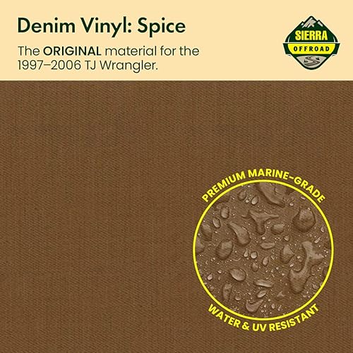 Miniatura 10 de Revestimiento superior estilo de fábrica Sierra Offroad para Jeep Wrangler TJ (1997-2002), funda blanda con vidrios polarizados, sin puertas