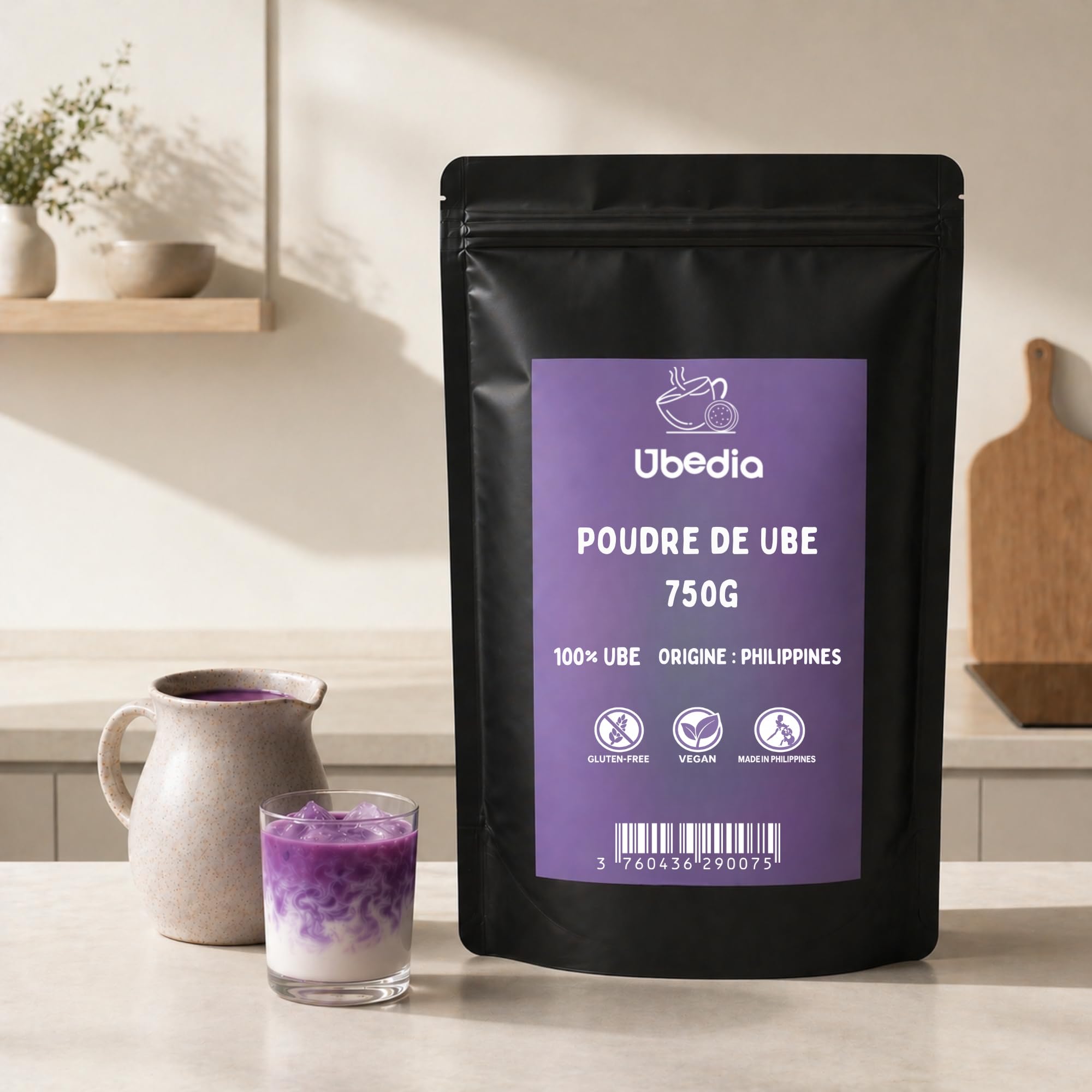 750 Grammes de Poudre de Ube ◈ Poudre 100% Pur Ube Naturel ◈ Spécial Professionnels ◈ Qualité Premium ◈ Origine Philippines ◈ Sans additifs ou colorants ◈ Vegan & Sans Gluten