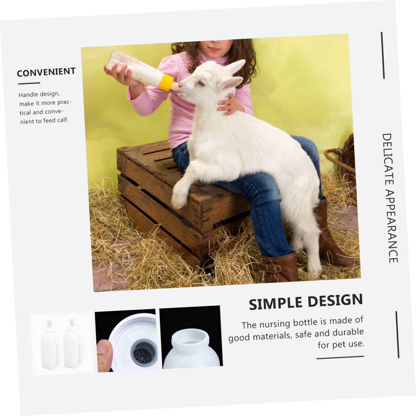 BESPORTBLE 4 Piezas biberón de leche para terneros leche de ternera alimentación de terneros biberón para terneros mascota biberones botella bebe práctico contenedor de leche para terneros