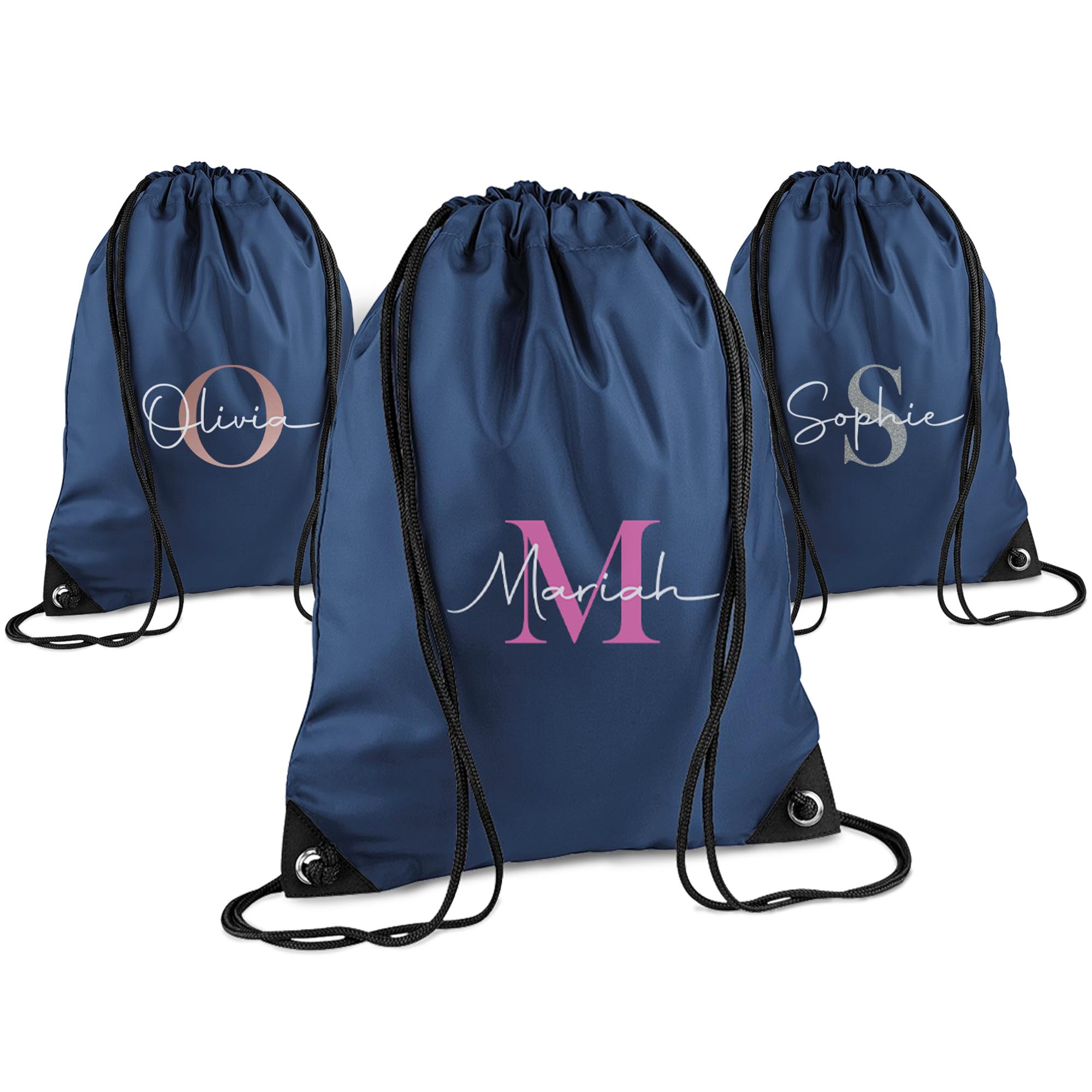Print Maniacs Personalised Drawstring Bag for Kids Back to School PE Bag, Swim Bag with Name Ideal for Boys, Girls, Toddlers,and Primary School Students Perfect School Bag French Navy