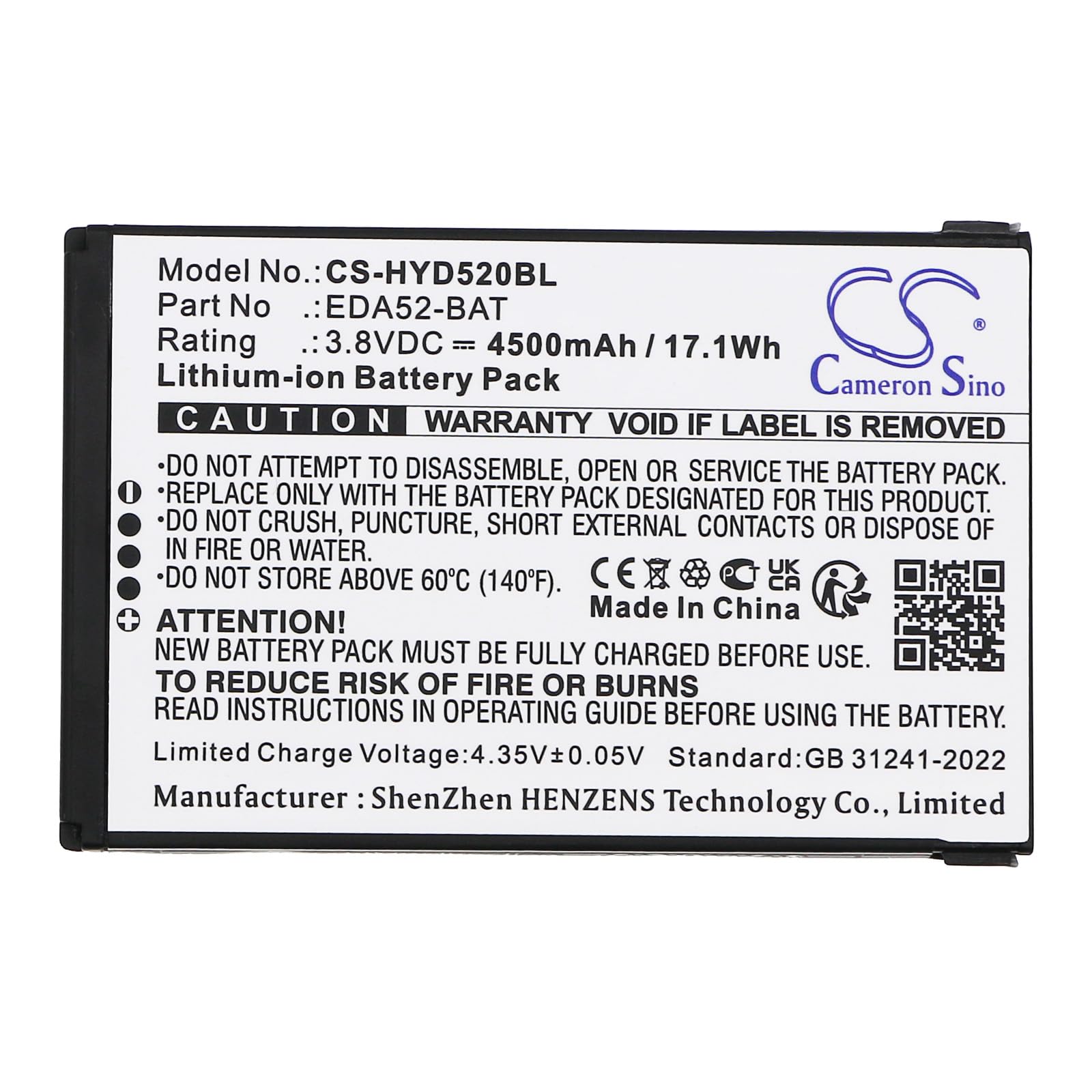 TECHTEK Batteria 4500mAh compatibile con [Honeywell] ScanPal EDA52 sostituisce 50172021-001, EDA52-BAT