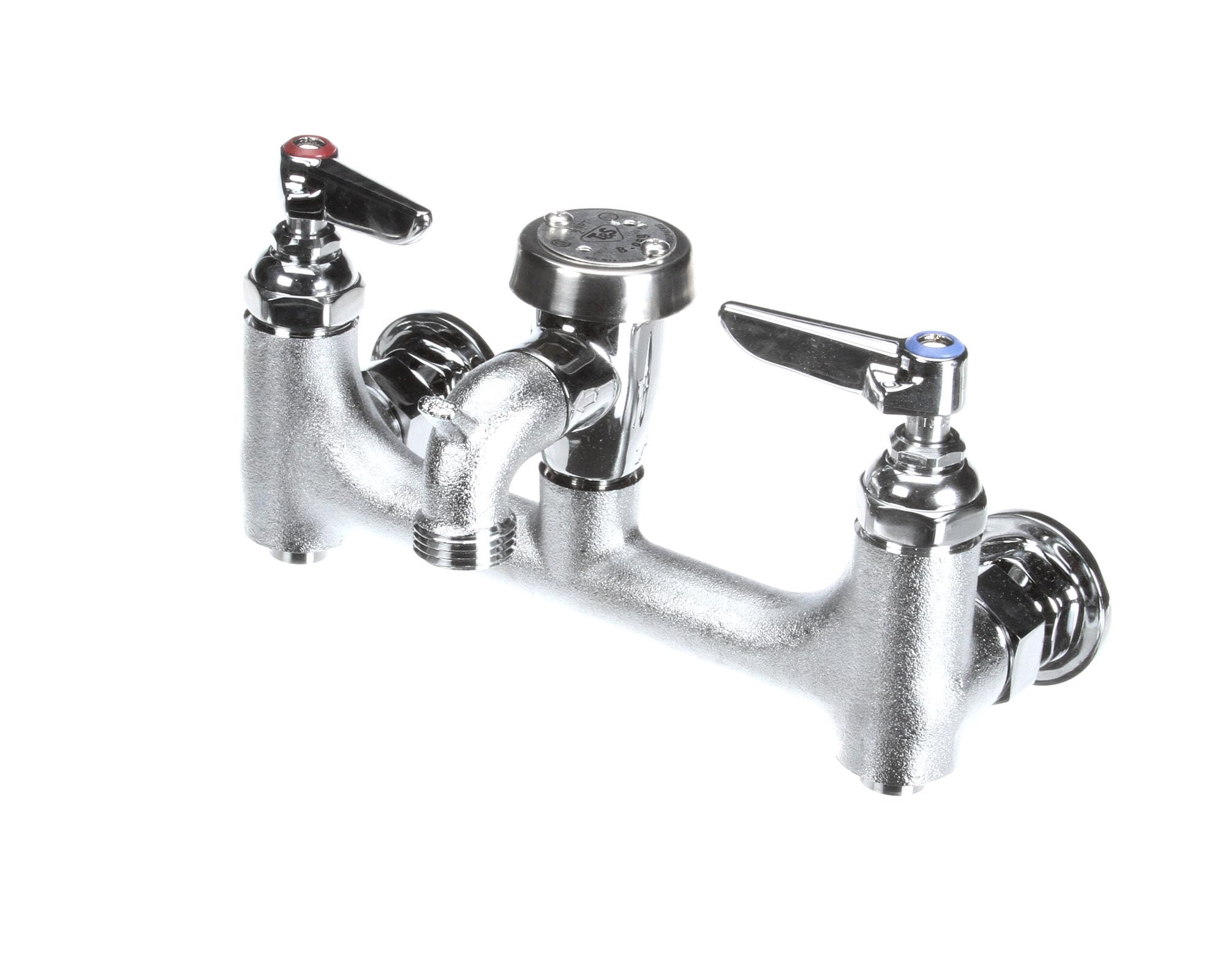 Grifo de fregadero de servicio cromo áspero para montaje en pared de 8 pulgadas B-0674-BSTR