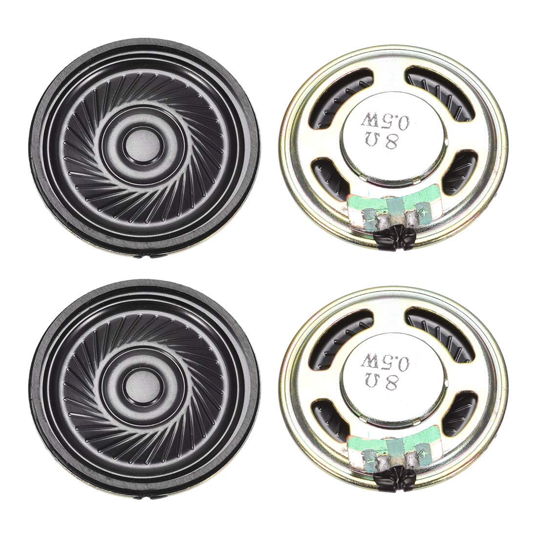 sourcing map 0.5 W 8 Ohm Altoparlante Magnetico DIY 36mm Forma Rotonda Sostituzione Altoparlante 4pcs