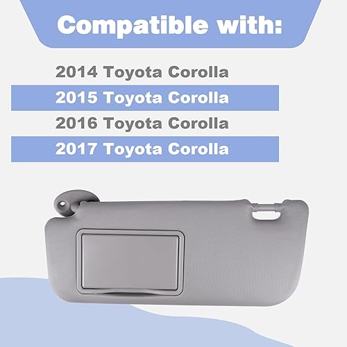 Miniatura 2 de CULMKARI Parasol gris para Toyota Corolla 74320-02B21 74310-02K91 2014-2017 lado izquierdo del conductor