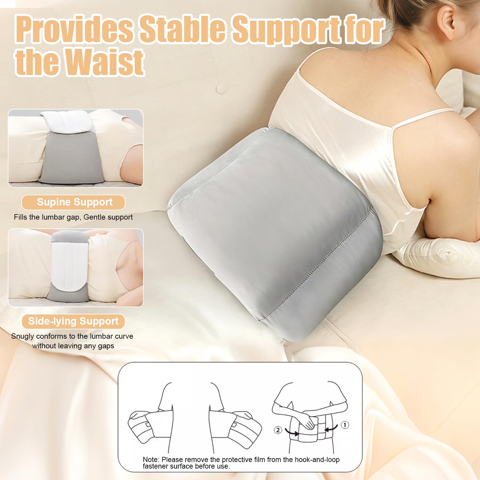 Cuscino Lombare Ergonomico ad Avvolgimento 360° per Dormire – Supporto Regolabile per la Schiena contro Sciatica e Dolori, Tessuto Traspirante per Letto, Ufficio e Auto