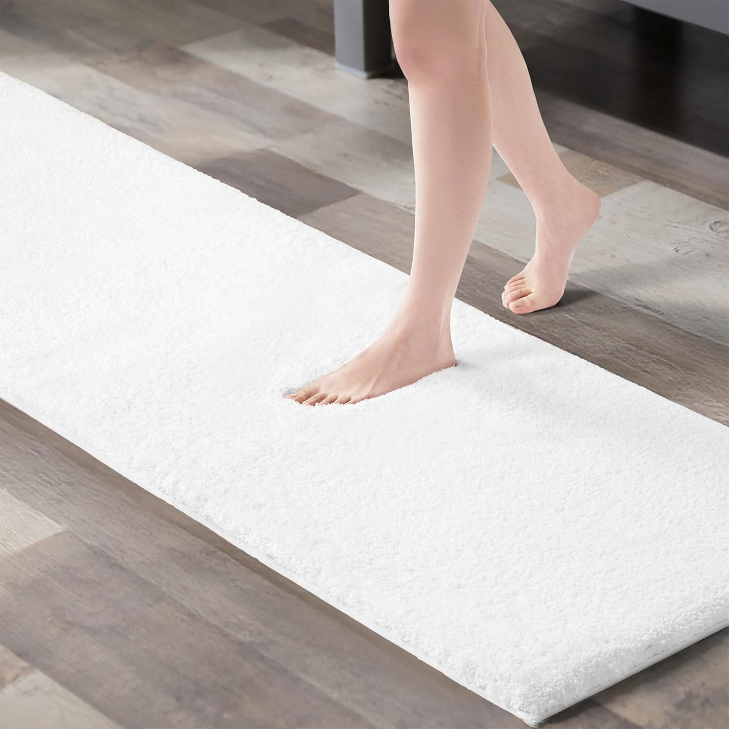 MADISON PARK SIGNATURE Marshmallow Bathroom Rug Non Slip, Luxrurious Plush Mat, Absorbent, Quick Dry, Spa Design Bath Room Décor, 24x72, White 2' x 6' (Rectangular) White