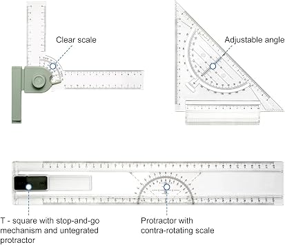 CROWNSHOP A4 Drawing Board Set with Parallel Motion Art Craft Table, Accessories for Students, Engineers, Artists and Architects