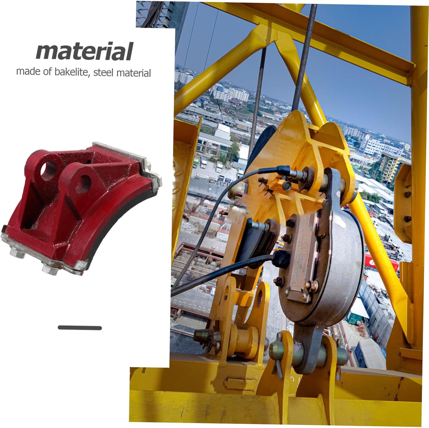 Mikinona Hydraulic Brake Shoe Replacement for Tower Cranes Material Easy Installation Compatible Series Reliable Braking Performance