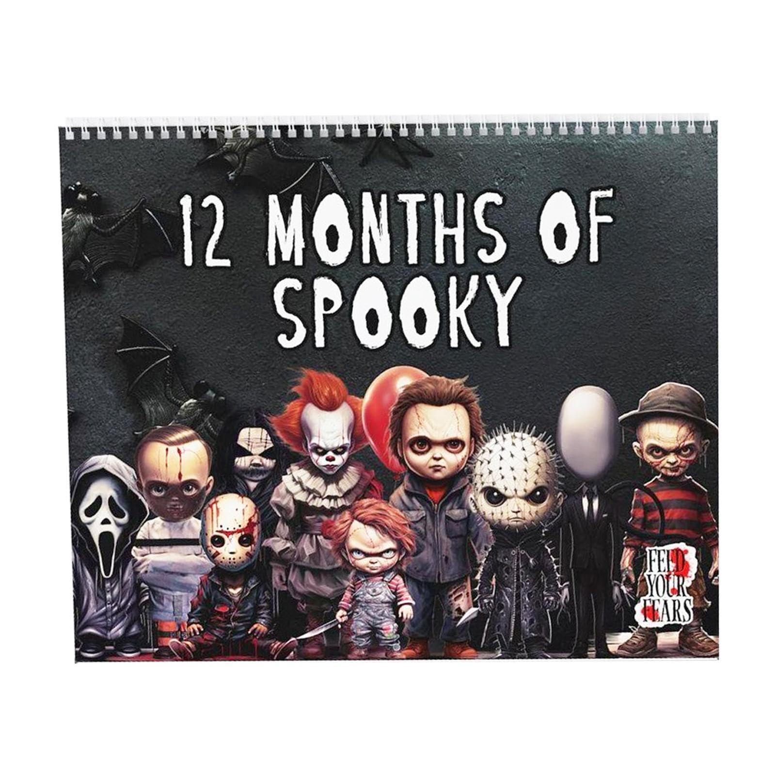 Horror Movie Monthly Calendar 2025, Cool Horror Theme Wall Calendar, Monthly Movie Calendar With Movie Actor Pattern For Home Decor