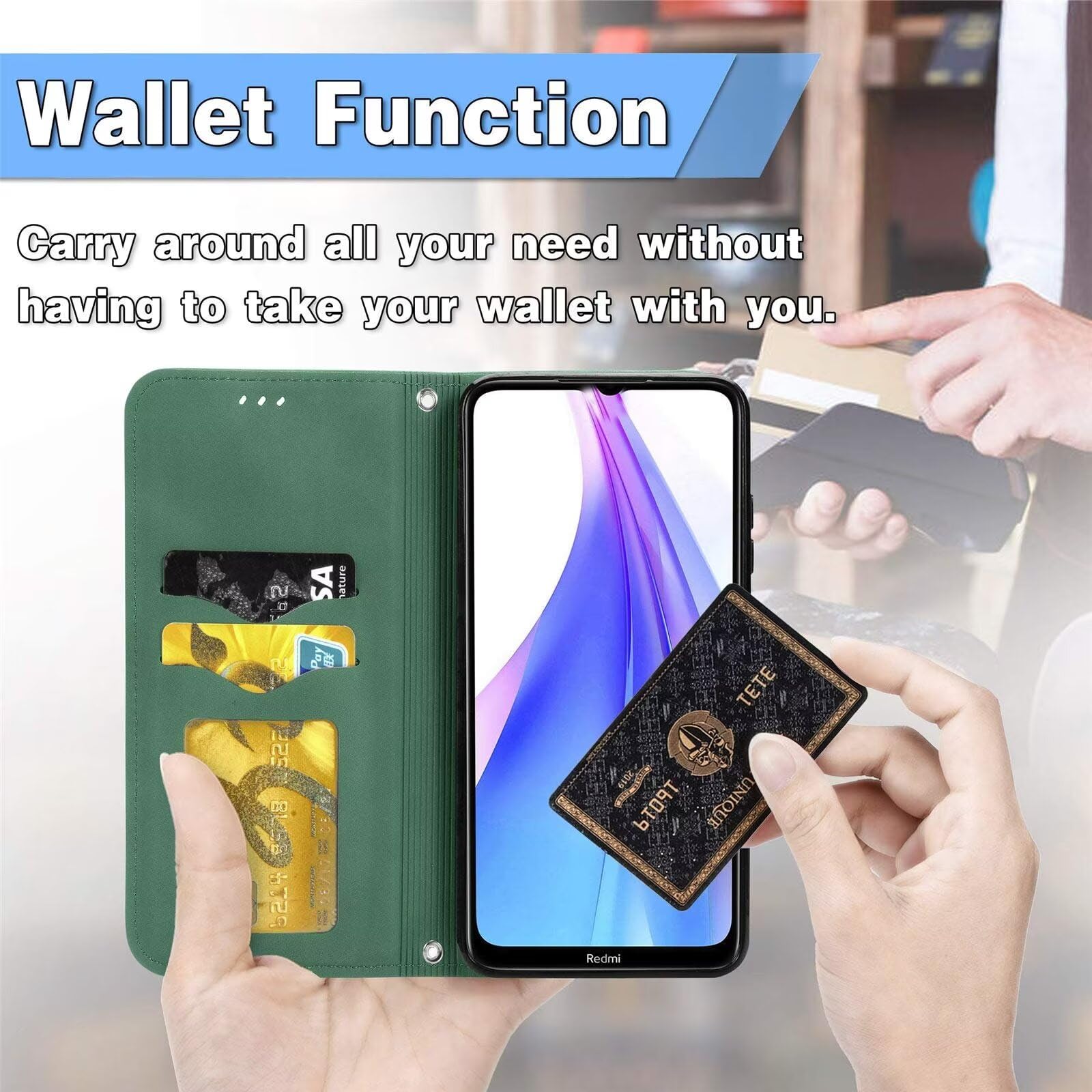Bnvdfre for Motorola Moto E13 Case Flip Phone Cover PU Leather Shockproof Card Holder Magnetic Stand Protective Wallet Case for Motorola Moto E13 - Image 2