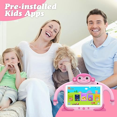 Miniatura 2 de Tbltaca Tableta para niños de 7 pulgadas para niños de 32 GB con funda Wi-Fi YouTube, tableta de aprendizaje Android para niños pequeños Software