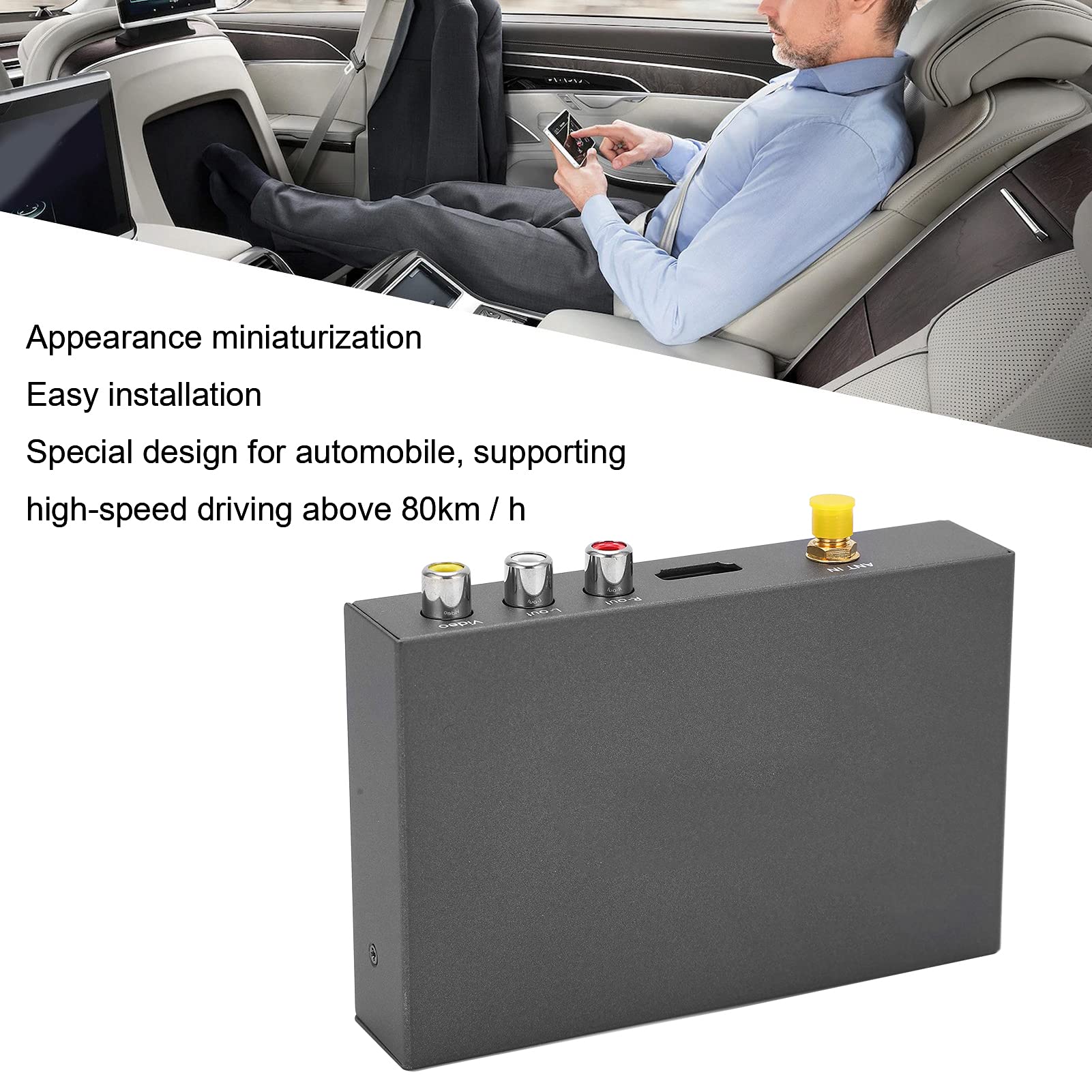 Sintonizzatore TV Digitale per Auto, Ricevitore TV Digitale per Auto H.265 DVB‑T2/T 6M/7M/8M Accessorio per Auto Antenna Ricevitore Sintonizzatore Analogico Telecomando