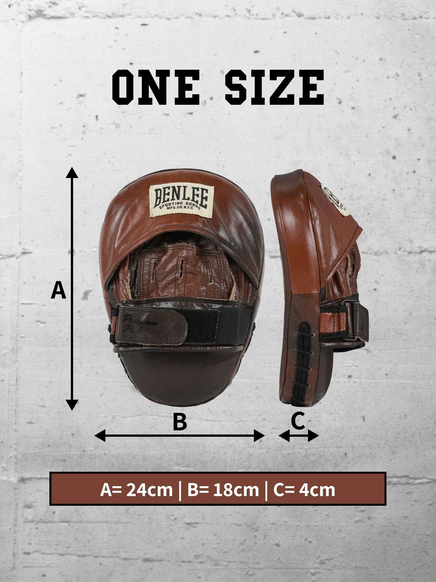 BENLEE Rocky Marciano Premium Pad Manoplas, Adultos Unisex, Marrón/Negro/Beige