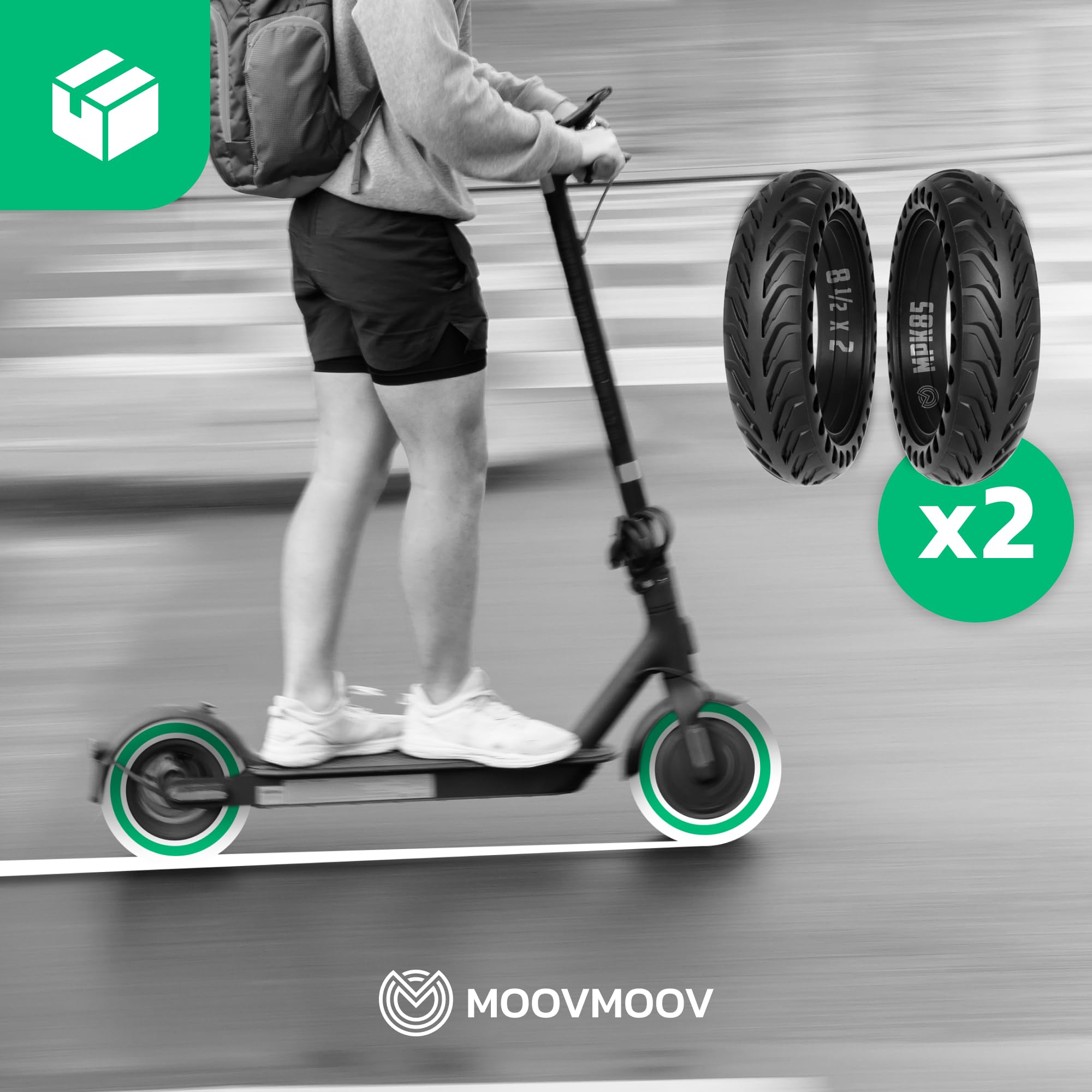 MOOVMOOV Ruedas Macizas 8,5 Pulgadas Antipinchazos para Patinete Xiaomi M365 Pro Pro 2 Essential Light 1S Mi 3 Cecotec