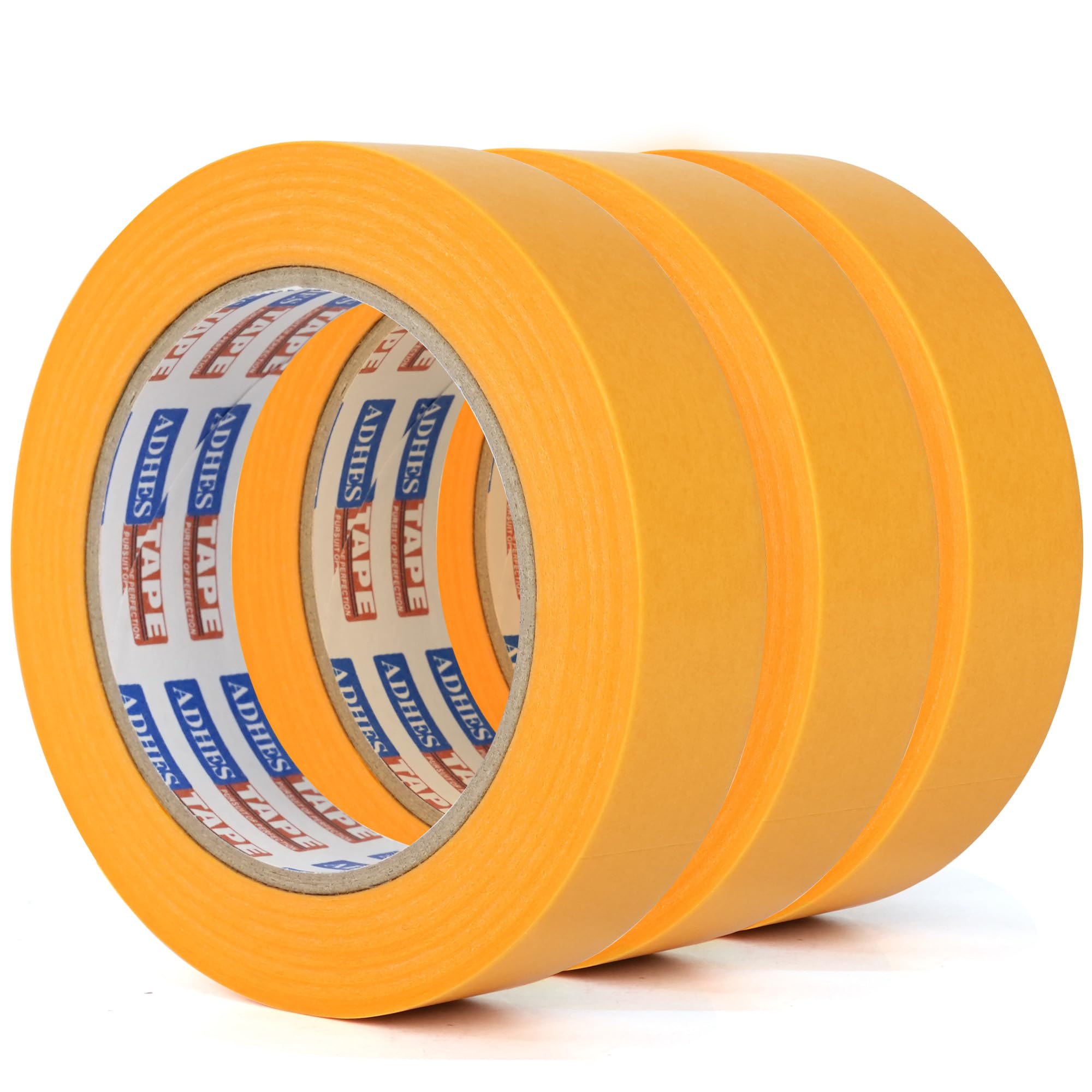 페인터용 노란색 마스킹 테이프 접착 고온 내열 페인트 테이프 자동차 마감 25MM X 50M 3롤
