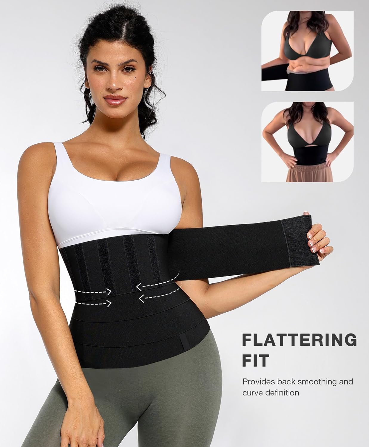 Lover-Beauty Waist Trainer, Waist Trimmer Belt with Loop for Women Tummy Control Waist Shaper, Black - Image 2