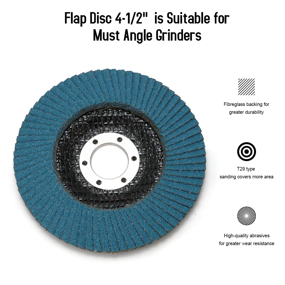 EZARC Flap Discs 80 Grit, 4 1/2 X 7/8-Inch Flap Sanding Disc, Type 29 Zirconia Grinding Wheel For Stainless Steel Sheet Metal 10 Pack Tamano 80 Grit Nombre De Estilo Standard Version&pid=mjexmtiyy2