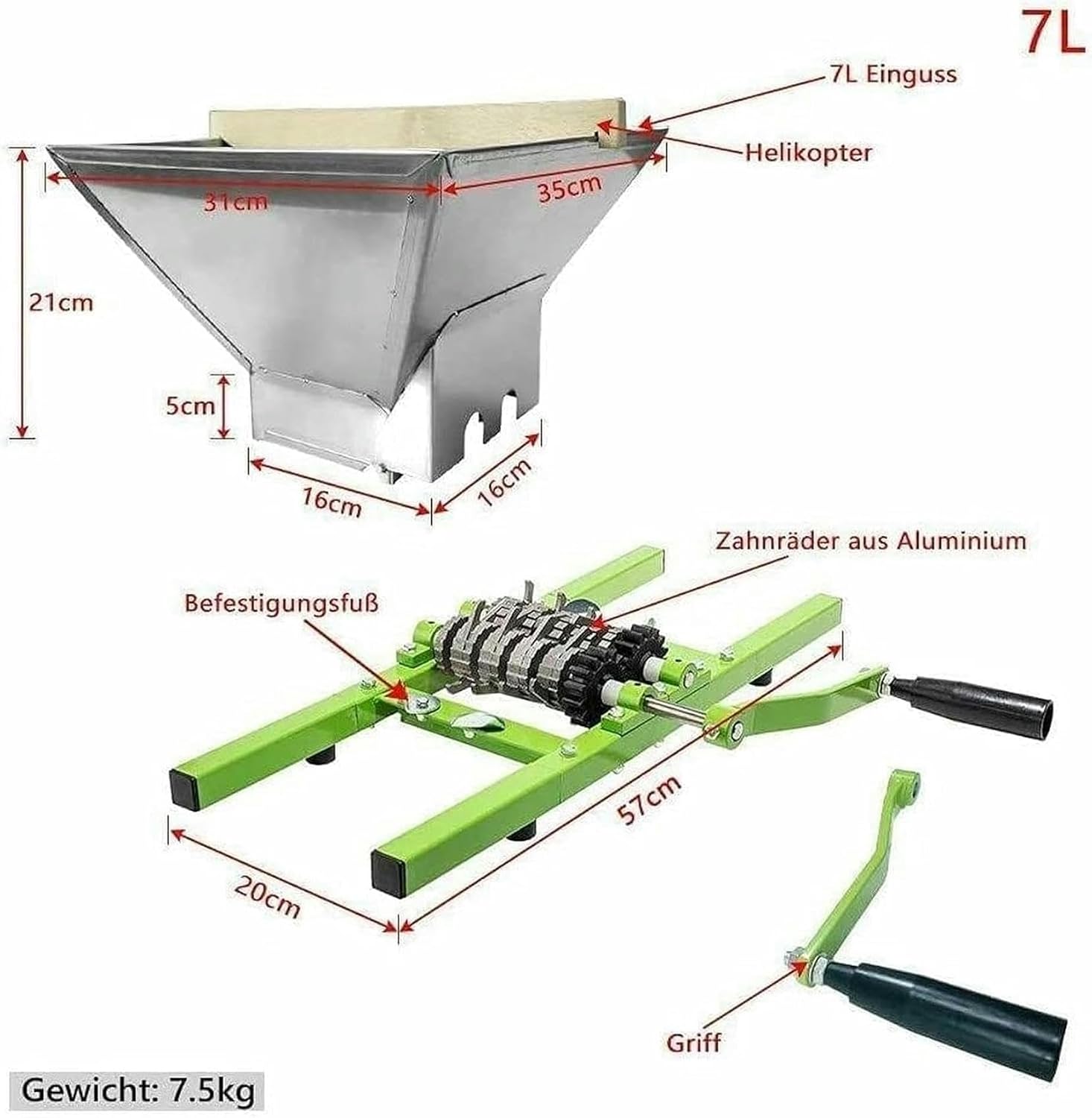 Grape Press, Fruit Wine Press, Chopper Berry Press, Large Capacity Fruit Grinder for Wine and Cider Pressing~/