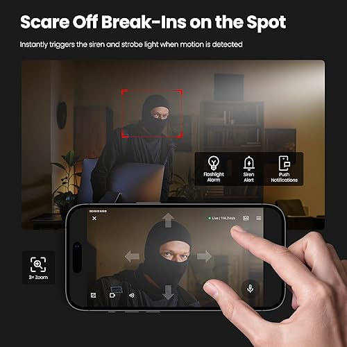 Miniatura 7 de Cámara de seguridad 2K interiorexterior, cámara para mascotas, monitor de bebé, montaje magnético, detección de IA, visión nocturna a color,