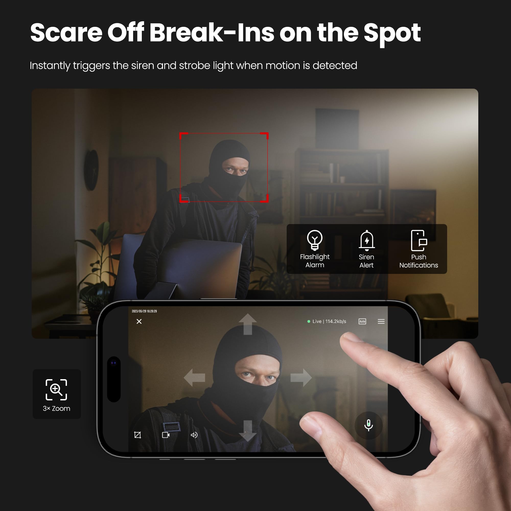 Kiwibit Telecamera di sicurezza 2K per interni/esterni, telecamere magnetiche cablate per la sicurezza domestica, fotocamera per animali domestici, baby monitor, rilevamento AI, visione notturna a