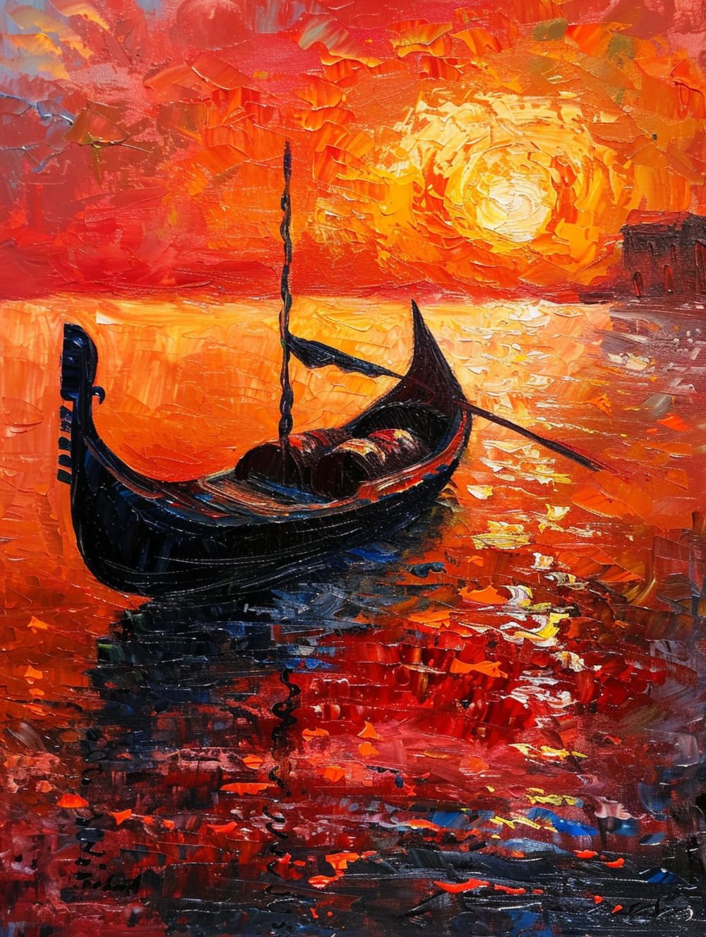 Perline Da Ricamo Fai-Da-Te Kit Da Ricamo Con Perline Per Barche Da Spiaggia Kit Da Ricamo Alba Al Mare Set Facile A Punto Croce Per Adulti Principianti 30x40cm