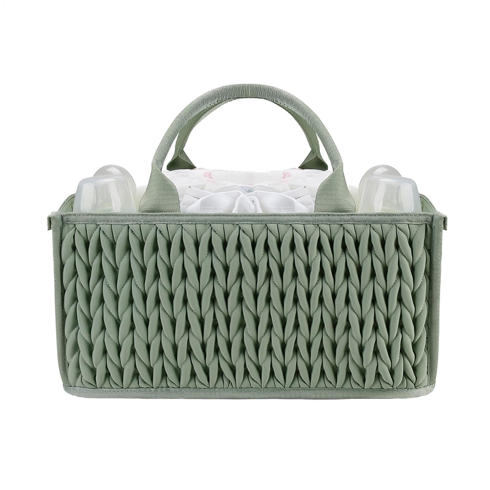 MRKU Basket Storage Box Kitchen Portable Diaper Caddy,Baby Diaper Organizer,Nursery,Baby Wipes