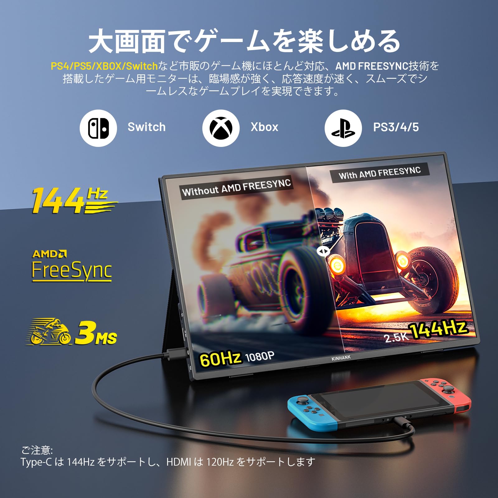 Amazon.co.jp: Kinhank Mobile Monitor, 16.0 inches, 2560 x 1600P