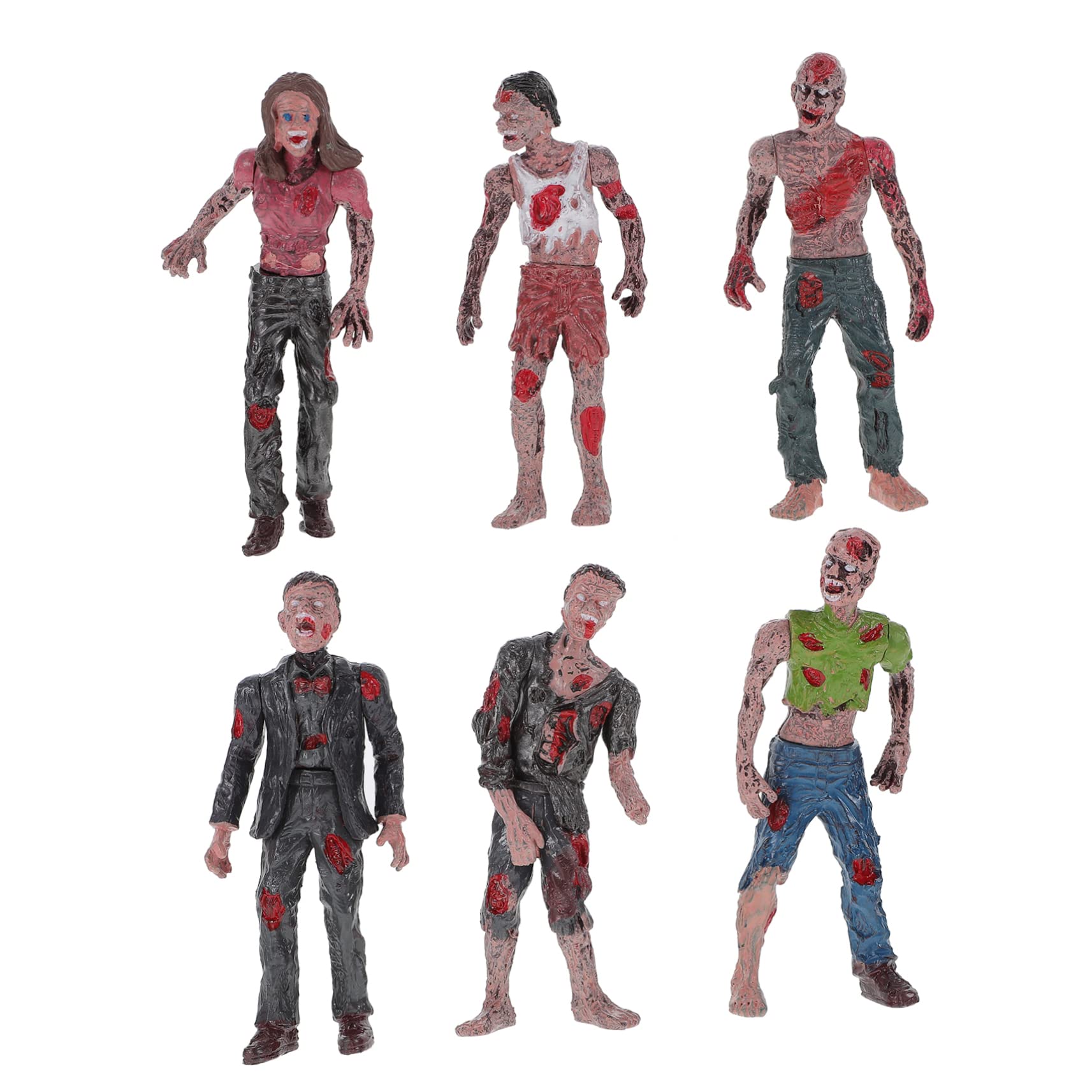 6 Pcs Miniature Action Figure Dolls Tiny Halloween Figurines Action Figures for Boys Zombie Puppet Baby Statuette Zombie Dolls