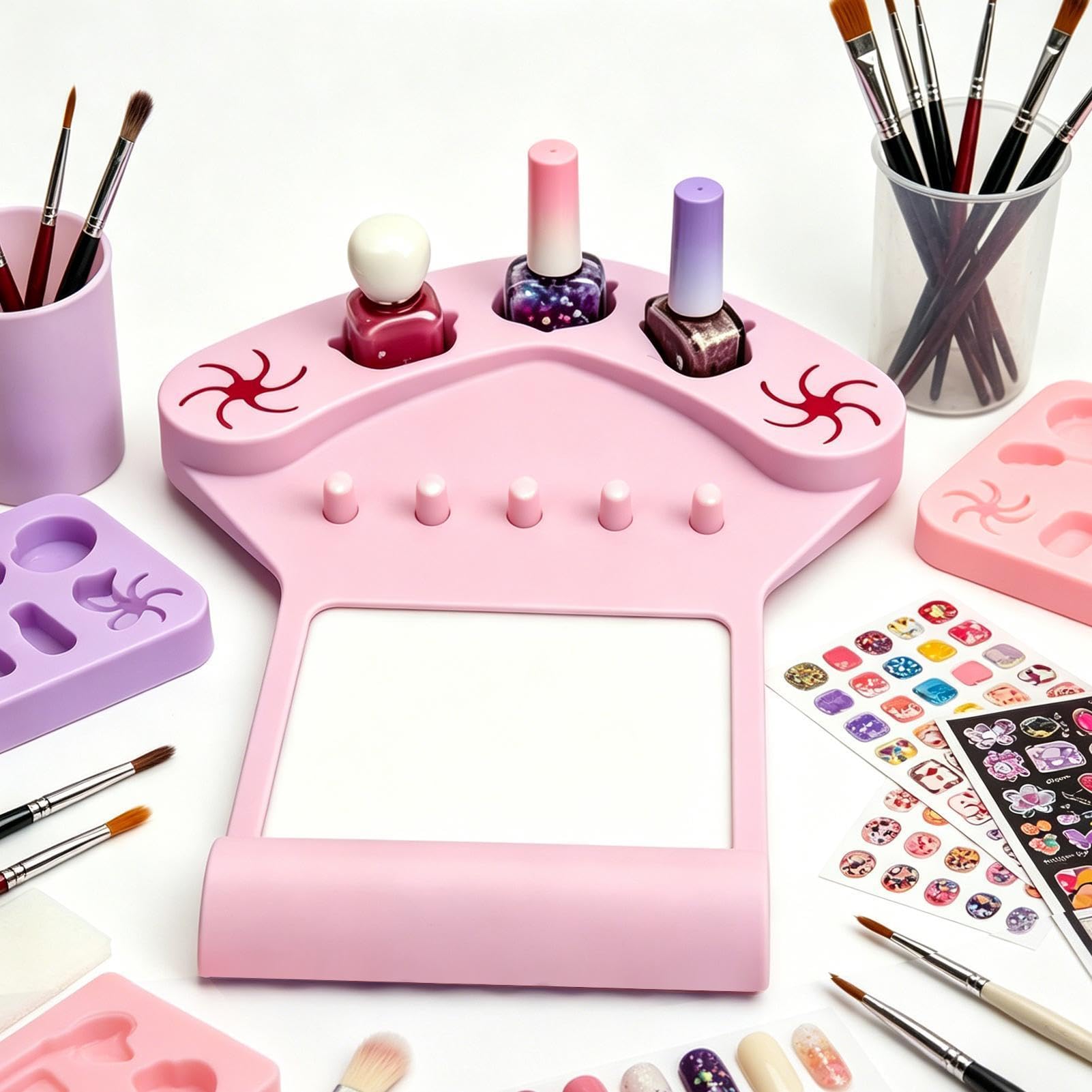 Tappetino in silicone da unghie delle mani Cuscinetto antiscivolo per | Supporto in silicone per la manicure Per donne principianti, pittura unghie, saloni, feste e vacanze